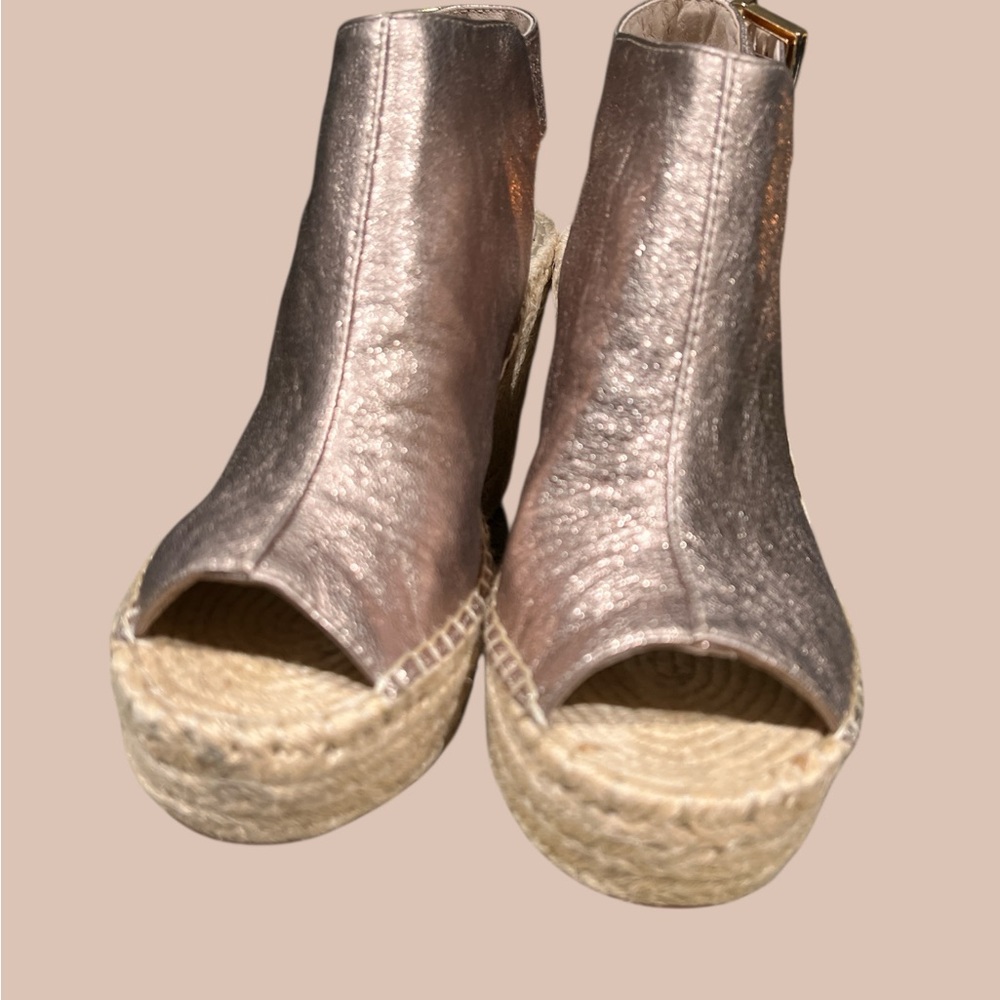 Kenneth Cole Metallic Peep-Toe Espadrilles